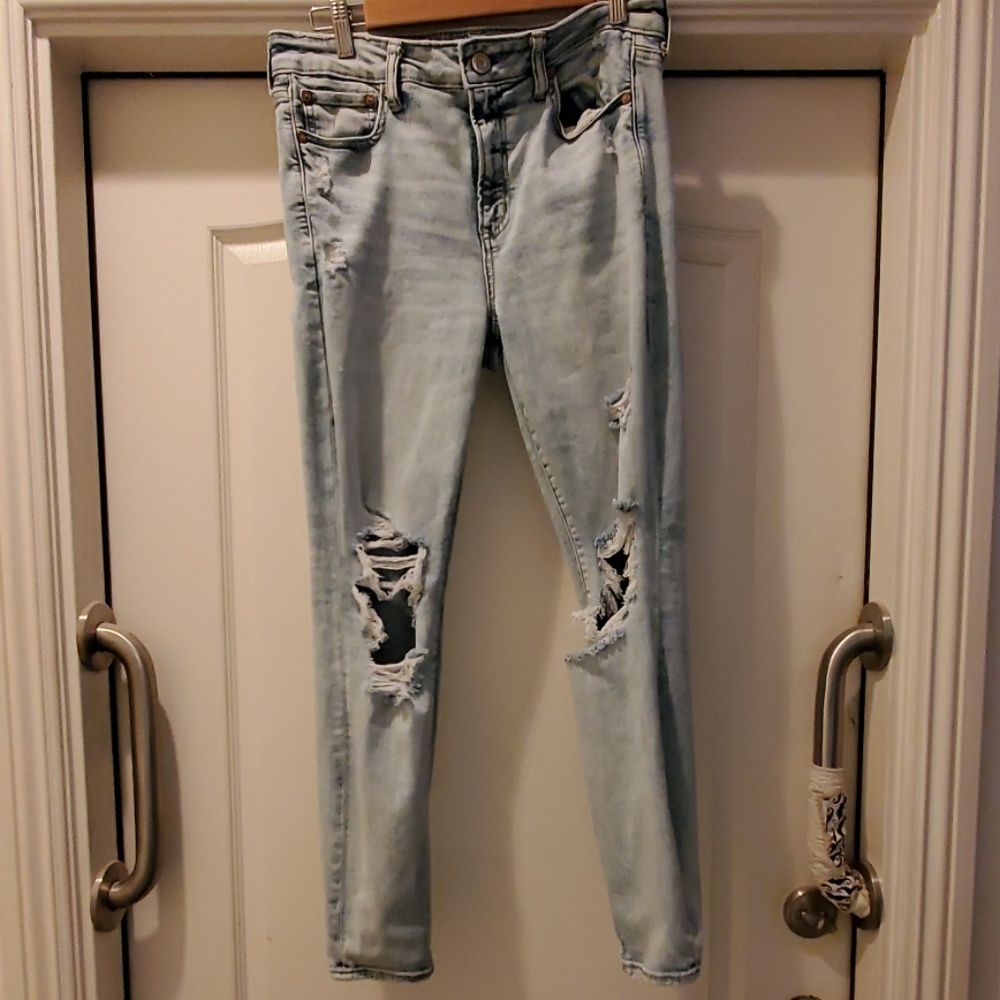 American eagle hi rise jegging light wash 14R